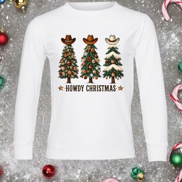 Howdy, Western Christmas T-shirt Boy or Girl 2 3 4 5 6 7 8 10 S-XL Western Tees - Picture 5 of 9